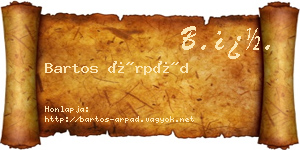 Bartos Árpád névjegykártya