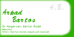 arpad bartos business card